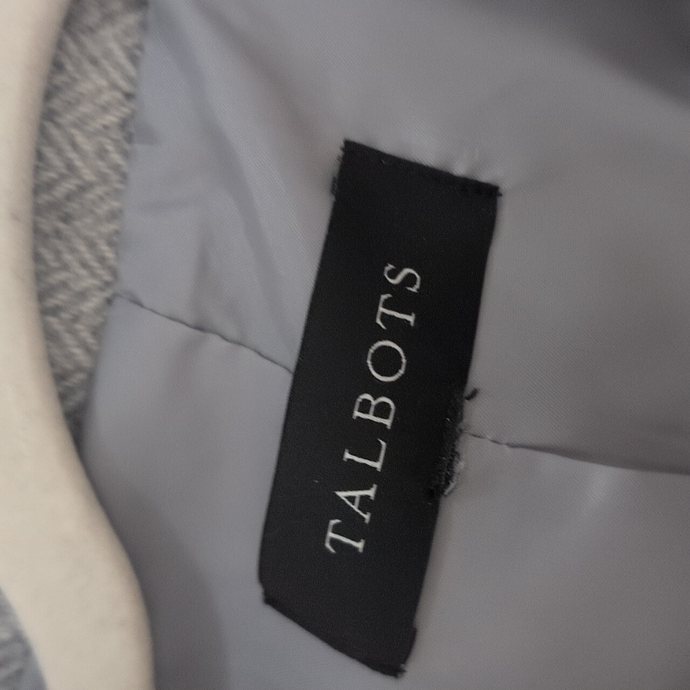 Talbots Structured Gray Herringbone Wool-Blend Tw… - image 3